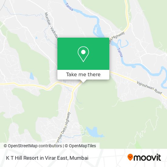 K T Hill Resort in Virar East map