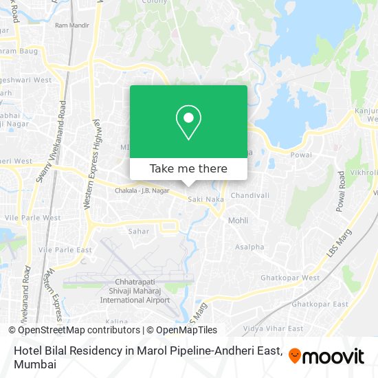 Hotel Bilal Residency in Marol Pipeline-Andheri East map