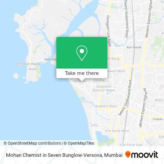 Mohan Chemist in Seven Bunglow-Versova map