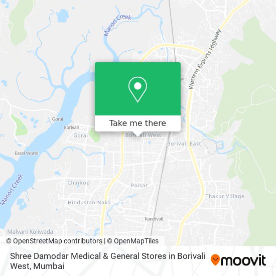 Shree Damodar Medical & General Stores in Borivali West map