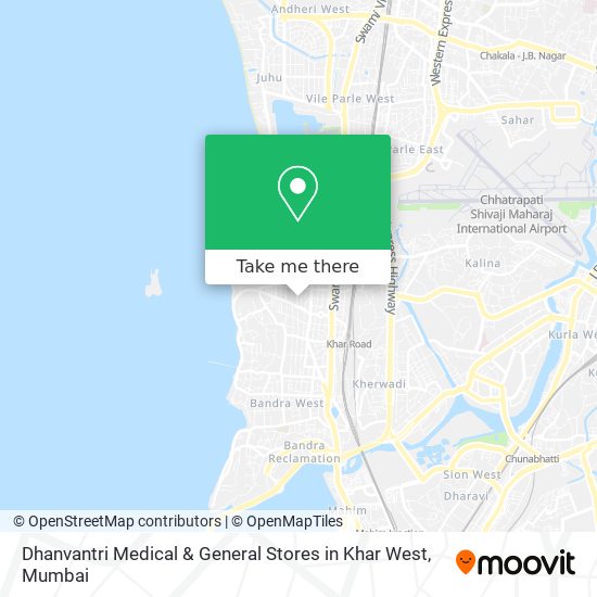 Dhanvantri Medical & General Stores in Khar West map