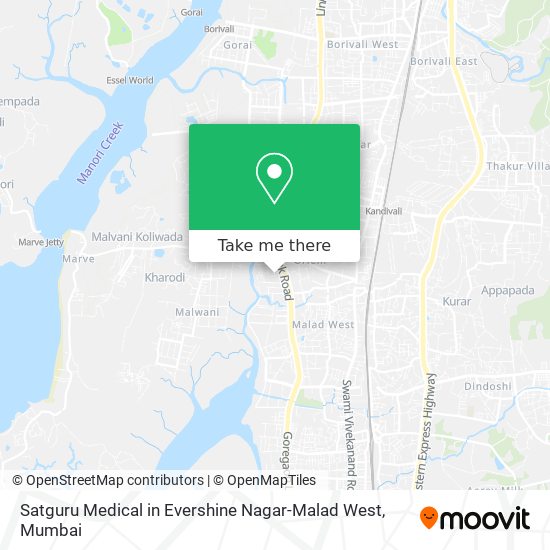 Satguru Medical in Evershine Nagar-Malad West map