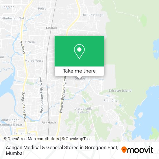 Aangan Medical & General Stores in Goregaon East map