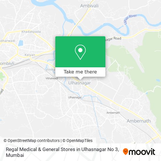 Regal Medical & General Stores in Ulhasnagar No 3 map