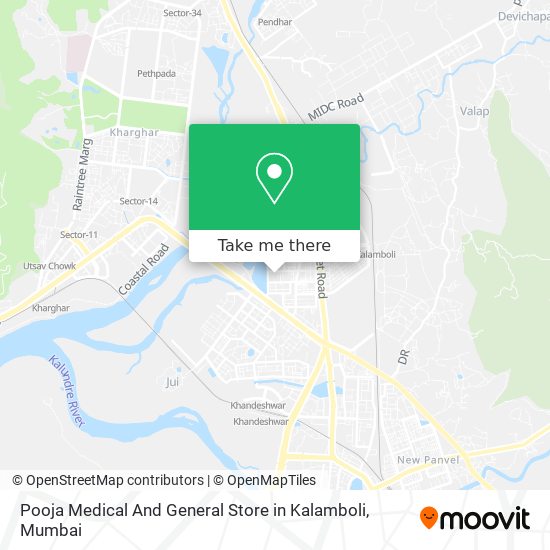 Pooja Medical And General Store in Kalamboli map