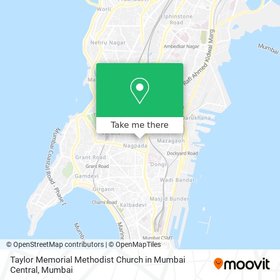 Taylor Memorial Methodist Church in Mumbai Central map