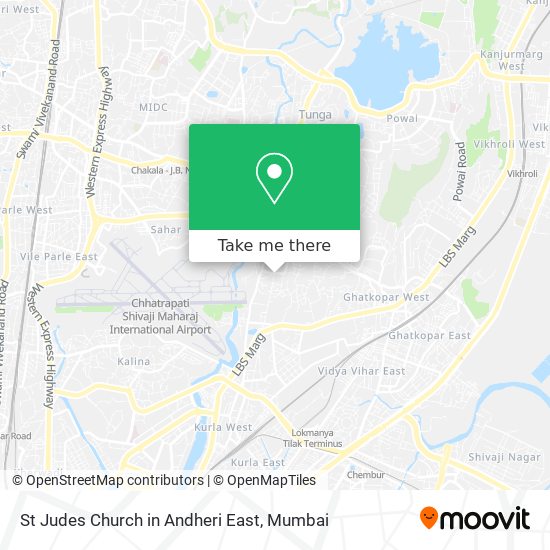 St Judes Church in Andheri East map