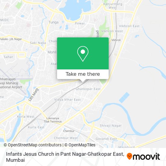 Infants Jesus Church in Pant Nagar-Ghatkopar East map