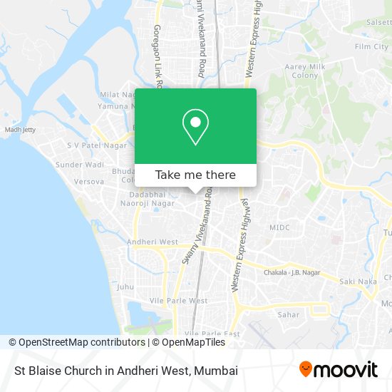 St Blaise Church in Andheri West map