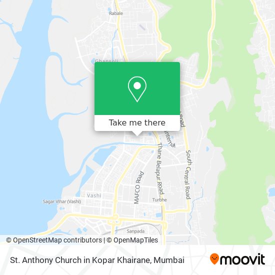 St. Anthony Church in Kopar Khairane map