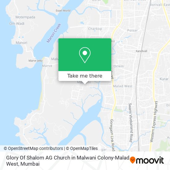 Glory Of Shalom AG Church in Malwani Colony-Malad West map