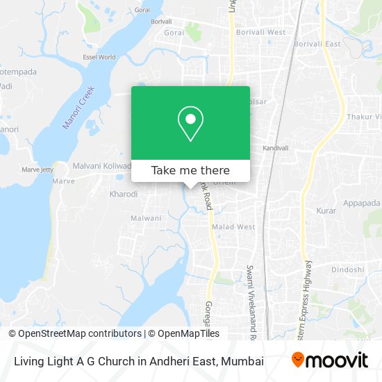 Living Light A G Church in Andheri East map