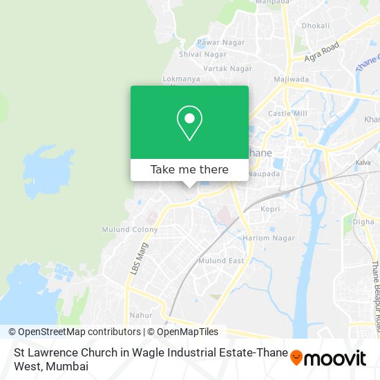 St Lawrence Church in Wagle Industrial Estate-Thane West map