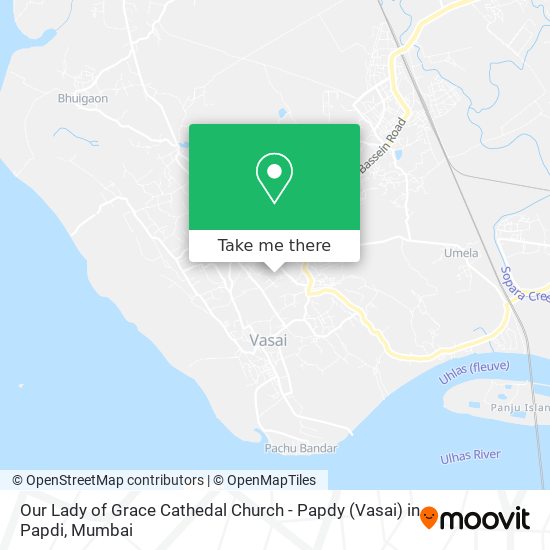 Our Lady of Grace Cathedal Church - Papdy (Vasai) in Papdi map