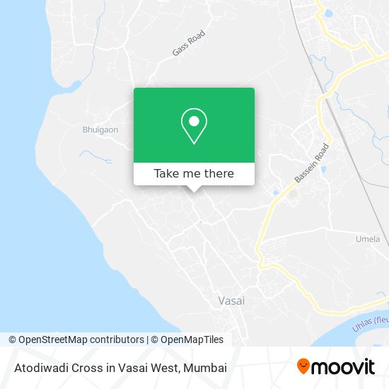 Atodiwadi Cross in Vasai West map
