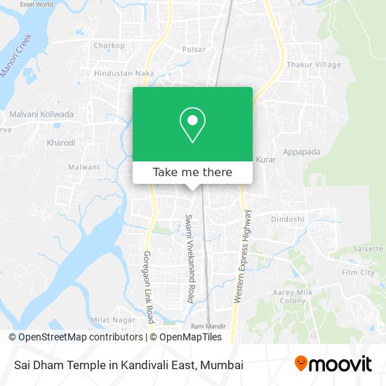 Sai Dham Temple in Kandivali East map