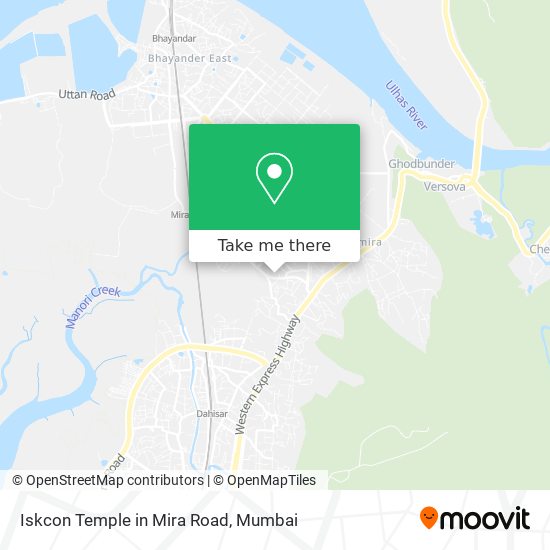 Iskcon Temple in Mira Road map