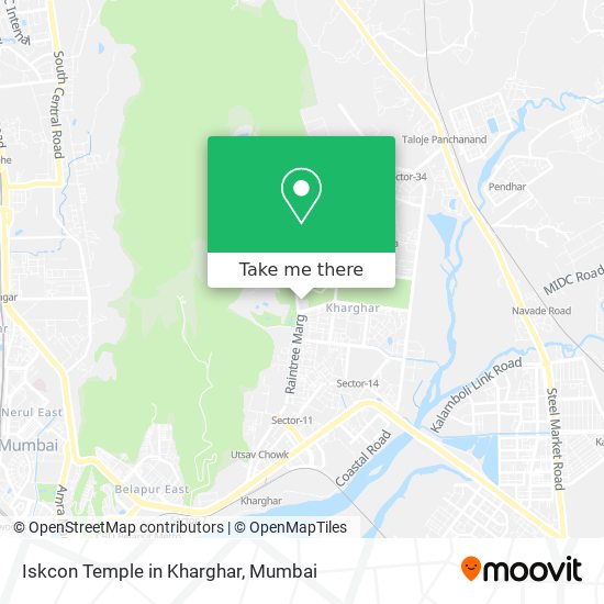 Iskcon Temple in Kharghar map