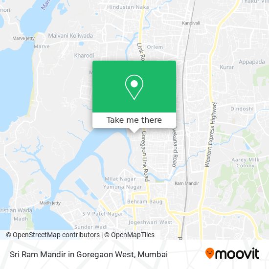 Sri Ram Mandir in Goregaon West map