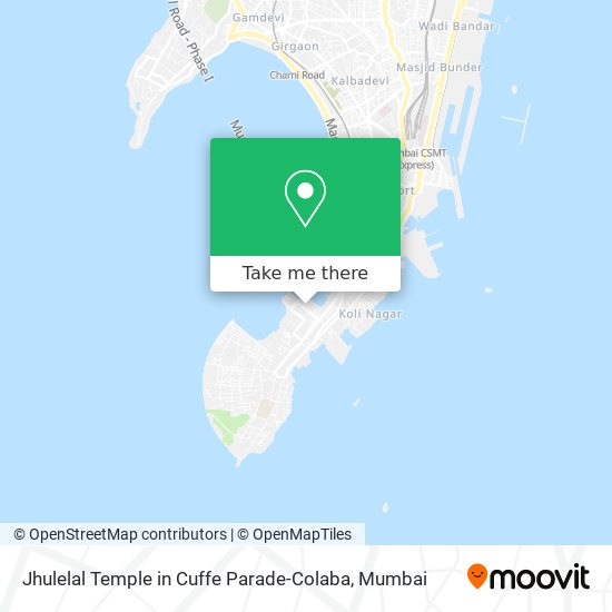 Jhulelal Temple in Cuffe Parade-Colaba map