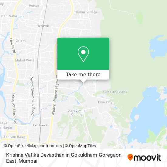 Krishna Vatika Devasthan in Gokuldham-Goregaon East map