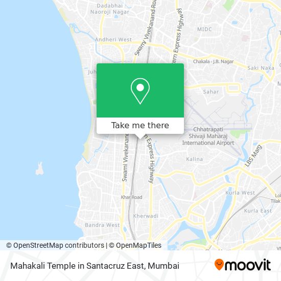 Mahakali Temple in Santacruz East map