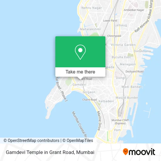 Gamdevi Temple in Grant Road map