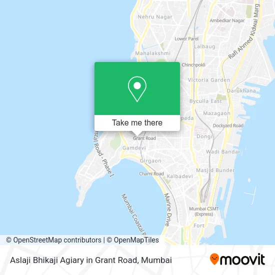 Aslaji Bhikaji Agiary in Grant Road map