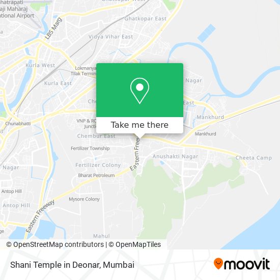 Shani Temple in Deonar map