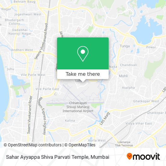 Sahar Ayyappa Shiva Parvati Temple map