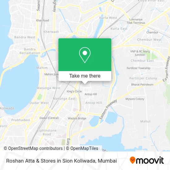 Roshan Atta & Stores in Sion Koliwada map