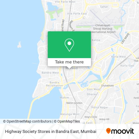 Highway Society Stores in Bandra East map