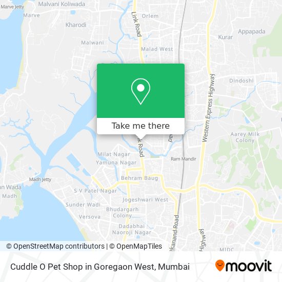 Cuddle O Pet Shop in Goregaon West map