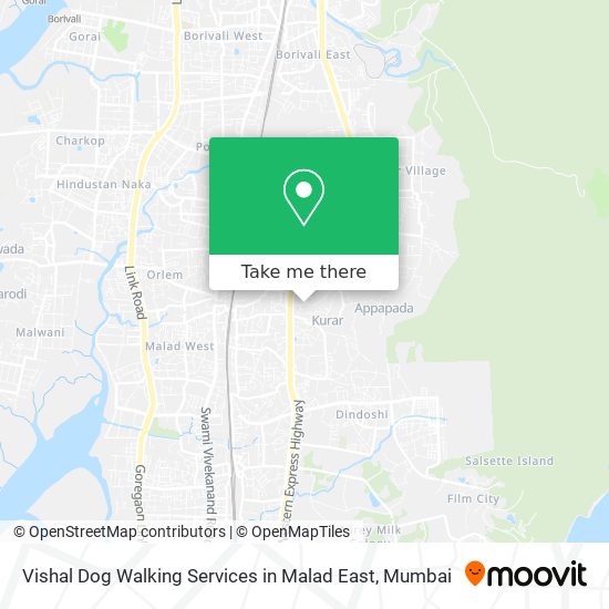 Vishal Dog Walking Services in Malad East map
