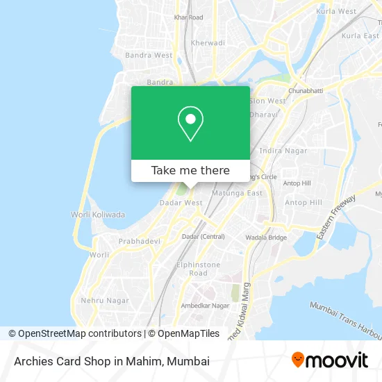 Archies Card Shop in Mahim map