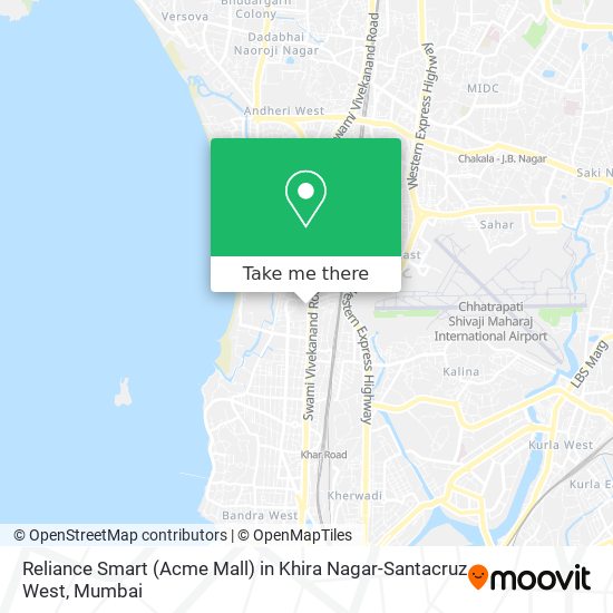 Reliance Smart (Acme Mall) in Khira Nagar-Santacruz West map