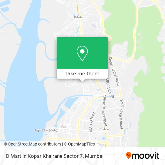 D Mart in Kopar Khairane Sector 7 map