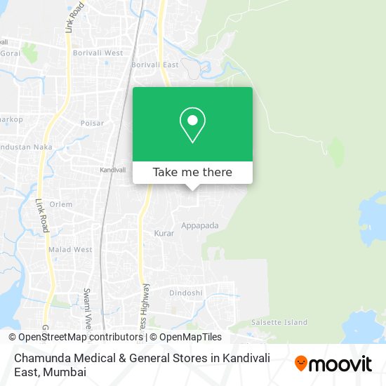 Chamunda Medical & General Stores in Kandivali East map
