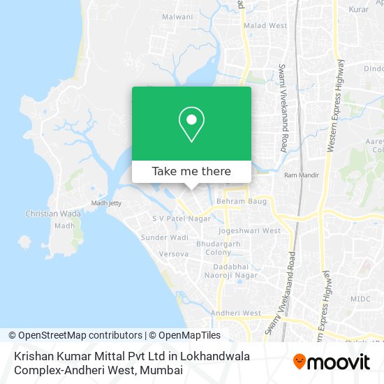 Krishan Kumar Mittal Pvt Ltd in Lokhandwala Complex-Andheri West map