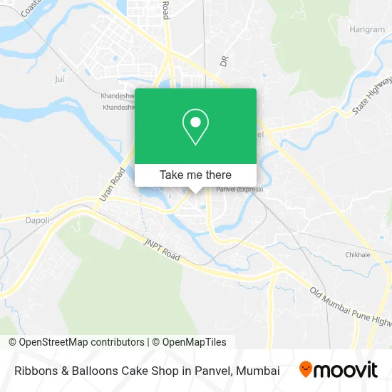 Ribbons & Balloons Cake Shop in Panvel map