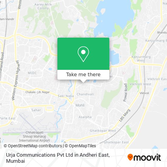 Urja Communications Pvt Ltd in Andheri East map