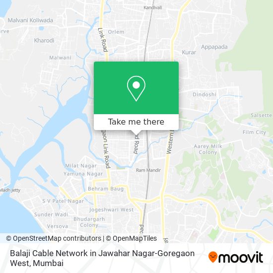How to get to Balaji Cable Network in Jawahar Nagar-Goregaon West by Bus,  Train or Metro?