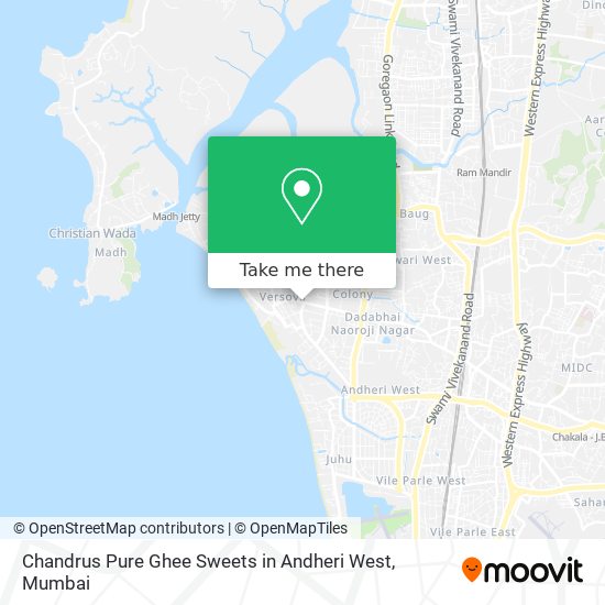 Chandrus Pure Ghee Sweets in Andheri West map