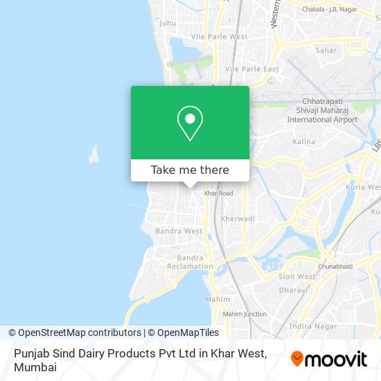 Punjab Sind Dairy Products Pvt Ltd in Khar West map