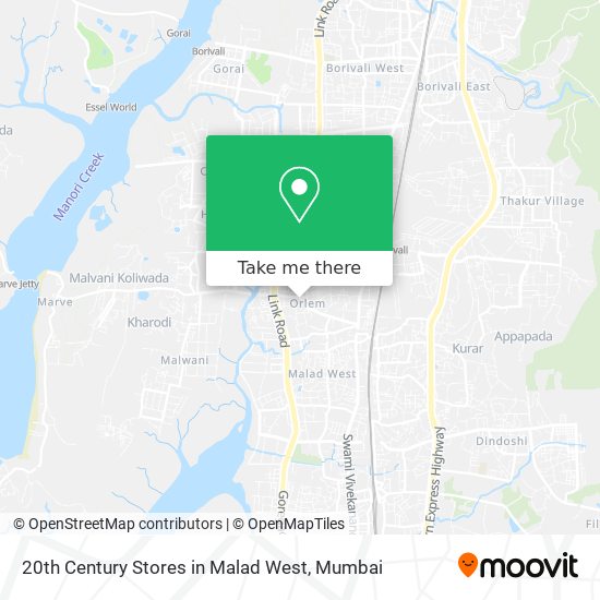 20th Century Stores in Malad West map