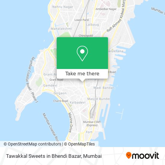 Tawakkal Sweets in Bhendi Bazar map