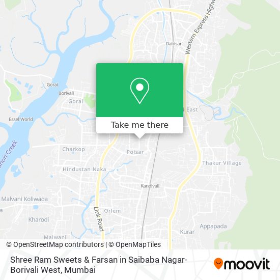 Shree Ram Sweets & Farsan in Saibaba Nagar-Borivali West map