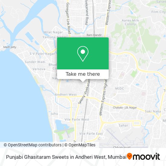 Punjabi Ghasitaram Sweets in Andheri West map