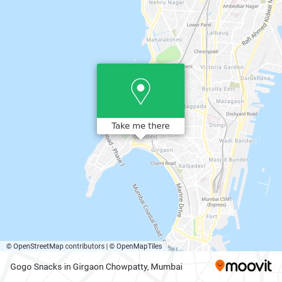 Gogo Snacks in Girgaon Chowpatty map