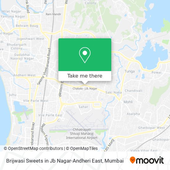 Brijwasi Sweets in Jb Nagar-Andheri East map